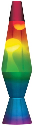 Lava Lamp Light Rainbow Hand Painted Base Tricolor 14.5"