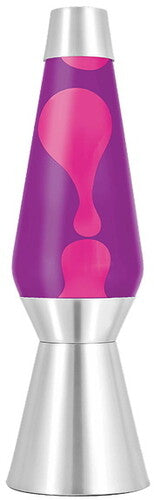 Lava Lamp Light Silver Base Purple and Pink 27"