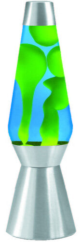 Lava Lamp Light Silver Base Green and Blue 27"