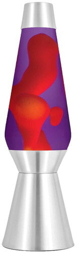 Lava Lamp Light Silver Base Red and Purple 27" 