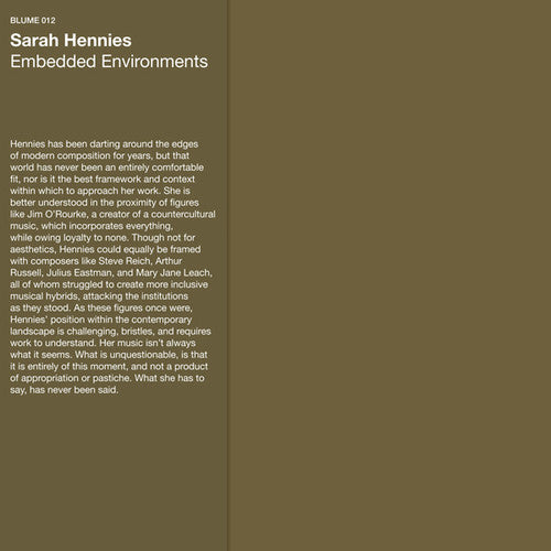 Hennies,sarah - Embedded Environments - Vinyl Record