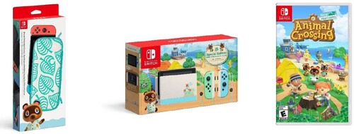 Nintendo Switch Animal Crossing & Case Bundle Game Console