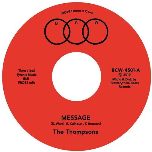 Thompsons - Message (froz1 Edit) / I'll Always Love You - Vinyl Record
