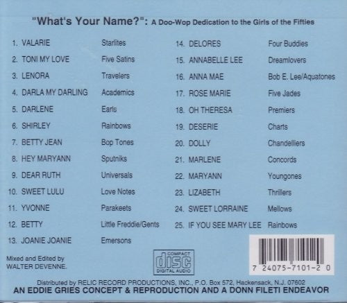 Doowop Dedications To Girls Of The 50s / Various - Doowop Dedications To Girls Of The 50s / Various - Music CD