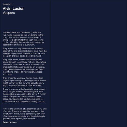 Lucier,alvin - Vespers - Vinyl Record