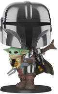Funko Pop! Star Wars: - Mandalorian - Chrome Mandalorian W/ Child 10 - Collectibles