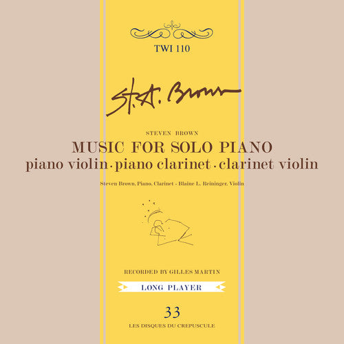 Brown,steven - Music For Solo Piano - Music CD