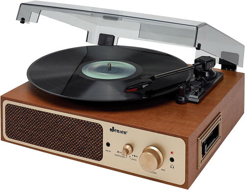 Jensen Jta245 Dual Bt Turntable Cass Speakers Brwn - Jensen Jta245 Dual Bt Turntable Cass Speakers Brwn - Turntable