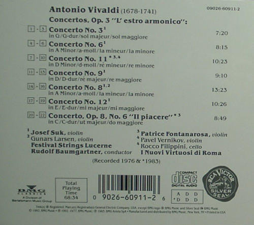 Vivaldi / Baumgartner / Suk - Violin Ctos From - Music CD