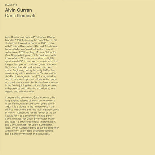 Curran,alvin - Canti Illuminati - Vinyl Record