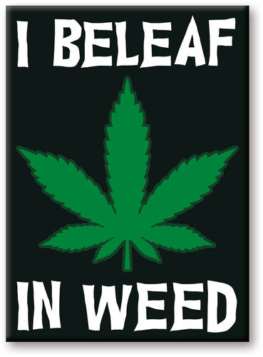 Weed I Beleaf 2.5 X 3.5 Flat Magnet - Weed I Beleaf 2.5 X 3.5 Flat Magnet - Collectibles