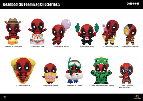 Marvel Deadpool Series 5 - 3d Foam Bag Clips - Marvel Deadpool Series 5 - 3d Foam Bag Clips - Collectibles