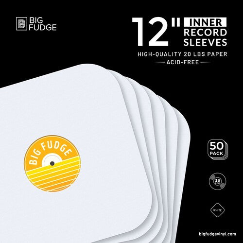 Big Fudge Bfis12x50us 12in Rnd Crn Inslv 50 Pk Wht - Big Fudge Bfis12x50us 12in Rnd Crn Inslv 50 Pk Wht - Bags/Sleeves