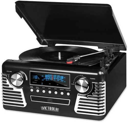 Victrola V50200blk Retro Bt 7/1 Music Ctr Cass Blk - Victrola V50200blk Retro Bt 7/1 Music Ctr Cass Blk - Turntable