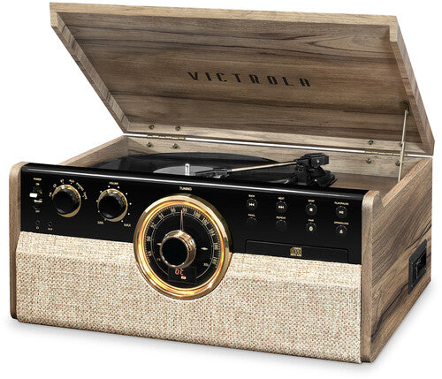Victrola Vta270bfnt Empire Bt 6/1 Music Cntr Wlnut - Victrola Vta270bfnt Empire Bt 6/1 Music Cntr Wlnut - Turntable