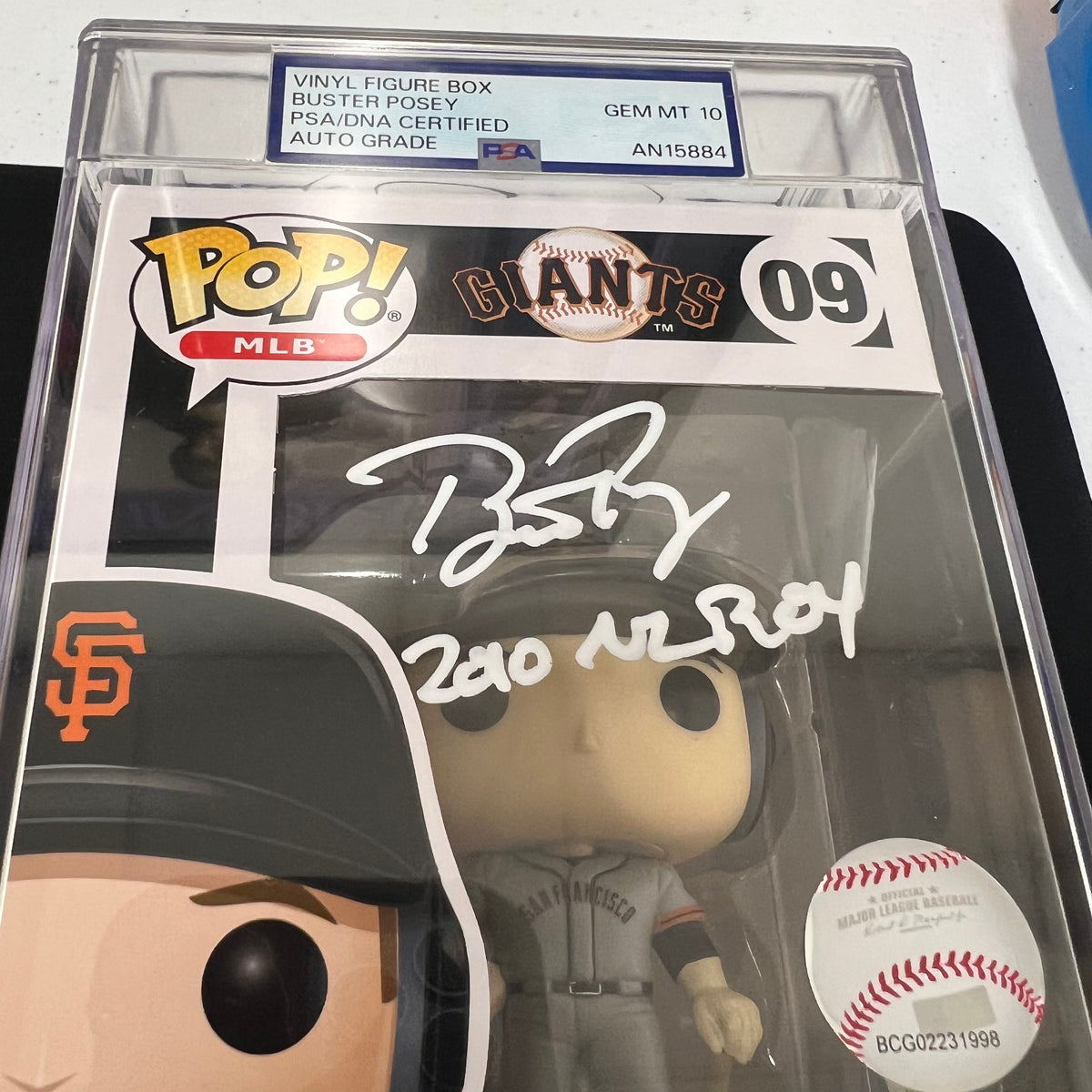 Buster Posey Signed Baseball #09 Funko Pop PSA Encapsulated Autographed