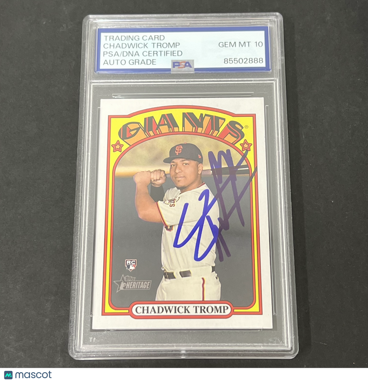 2021 Topps Heritage #631 Chadwick Tromp signed card PSA Auto 10