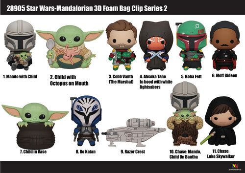Star Wars Mandalorian 3d Foam Bag Clip - Series 2 - Star Wars Mandalorian 3d Foam Bag Clip - Series 2 - Collectibles