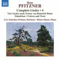 Pfitzner / Schenker-primus / Simon - Complete Lieder 4 - Music CD
