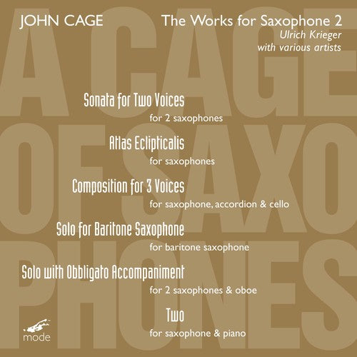 Cage / Krieger - Works For Saxophone I - Music CD