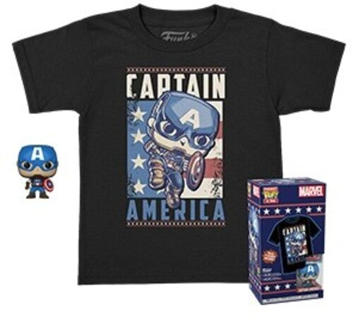 Funko Pocket Pop! & Tee: - Marvel- Captain America- M(kd) - Collectibles