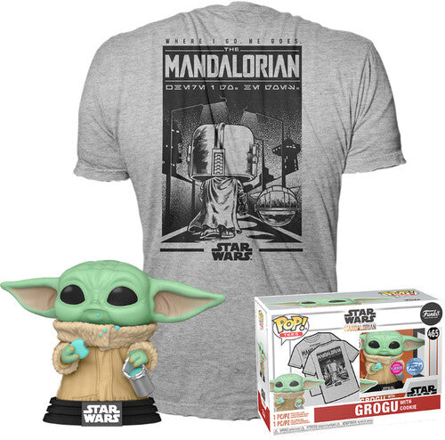 Funko Pop! & Tee: - Mando- Grogu W/cookie- S - Collectibles