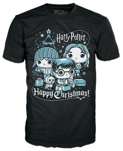 Funko Boxed Tee: - Harry Potter Holiday- Ron, Hermione, Harry- L - Collectibles
