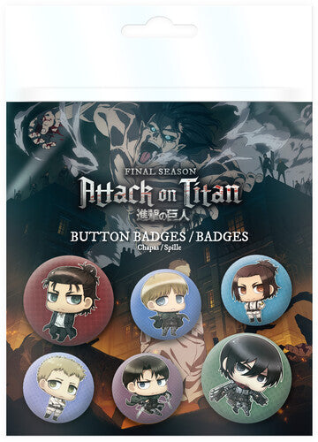 Badge Pack - Attack On Titan - Chibi Characters Badge Pack - Novelties