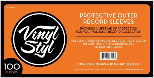 Vinyl Styl Vsp015 12in Lp Outer Slv Pe 100 Cnt Clr - Vinyl Styl Vsp015 12in Lp Outer Slv Pe 100 Cnt Clr - Bags/Sleeves