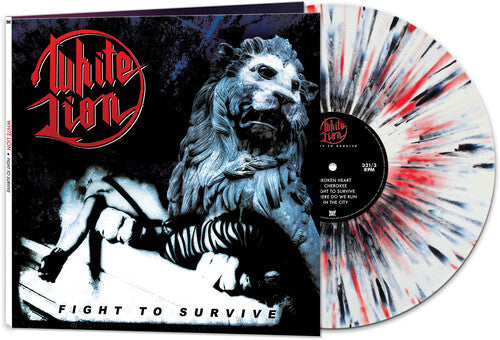 White Lion - Fight To Survive [White/Black/Red Splatter]