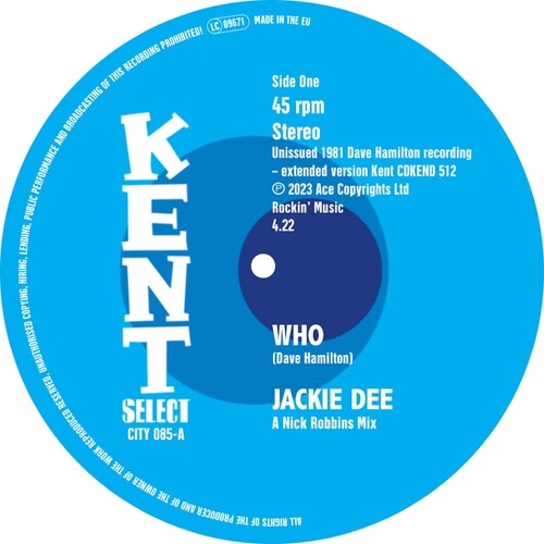 Dee,jackie / Hamilton,dave Band - Who / Who (instrumental) - Vinyl Record