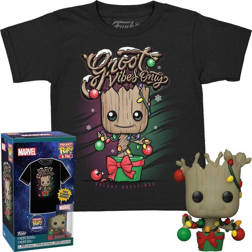 Funko Pocket Pop!&tee: - Guardians Of The Galaxy- Holiday Groot- M - Collectibles
