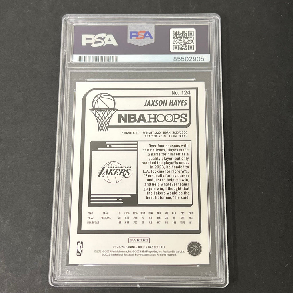 2023-24 Panini NBA Hoops #124 Jaxson Hayes signed card PSA Auto 10
