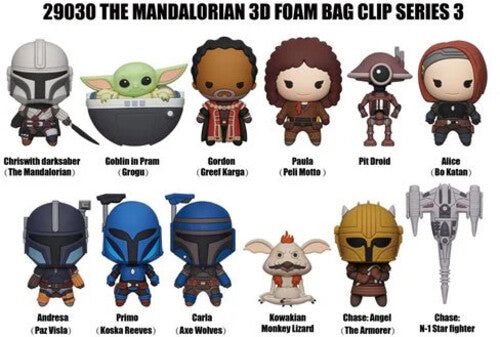 Star Wars Mandalorian 3d Foam Bag Clip - Series 3 - Star Wars Mandalorian 3d Foam Bag Clip - Series 3 - Collectibles
