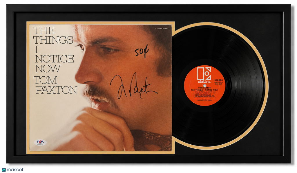 Tom Paxton Signed The Things I Notice Now Framed Vinyl PSA Album Auth