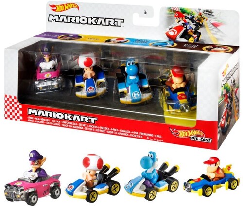 Hot Wheels - Hot Wheels Mario Kart Die Cast 4 Pack 4 - Collectibles