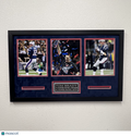 Tom Brady Signed New England Patriots Football 3-Photo Custom Display Frame