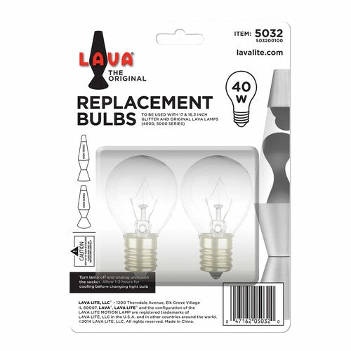 Lava Lamp 40w Light Bulb 2 Pack For 17/16.3 Lamps