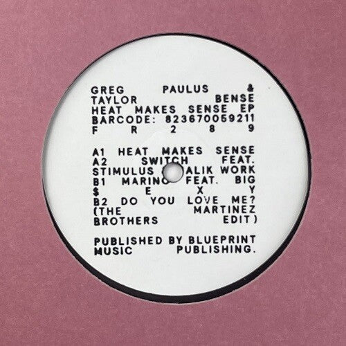 Greg Paulus & Taylor Bense - Heat Makes Sense - Vinyl Record