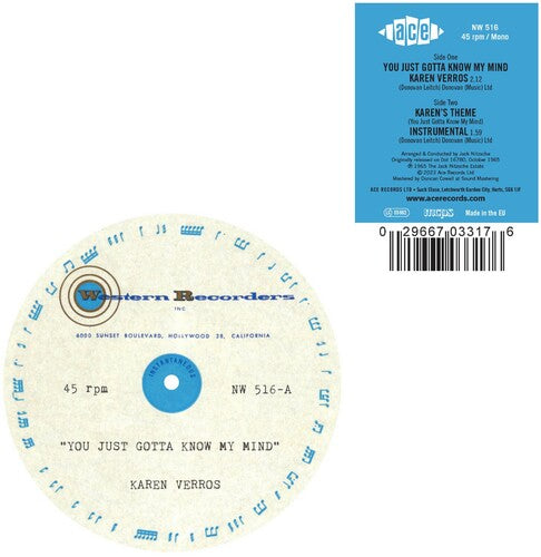 Verros,karen - You Just Gotta Know My Mind / Karen's Theme - Vinyl Record