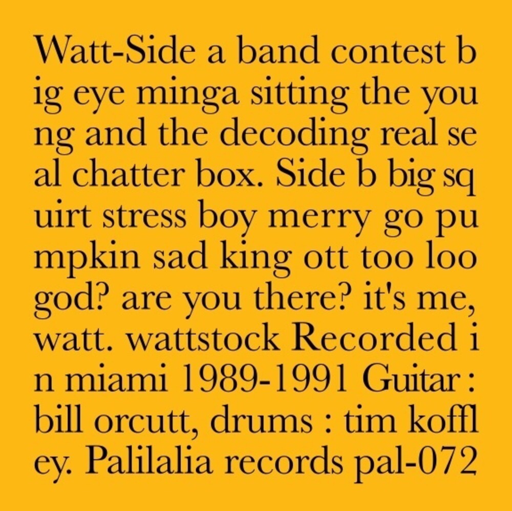 Watt - Recorded In Miami 1989-1991 [LP]