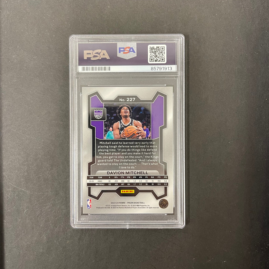 2023-24 Panini Prizm Basketball#227 Davion Mitchell Signed Card PSA Autographed