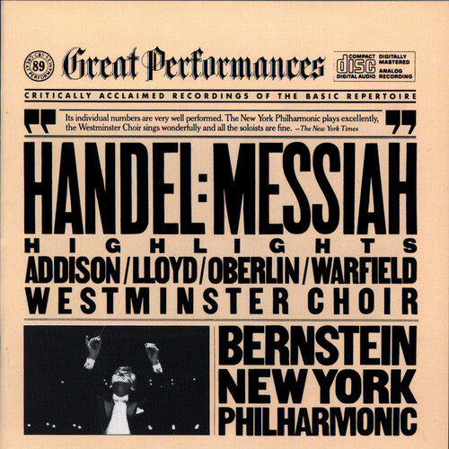 Handel / Bernstein / Westminster Choir - Messiah Hlts - Music CD