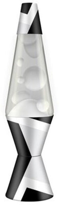 Lava Lamp Light 14.5'' Polygon Black & White / White-Clear / Black & White Base