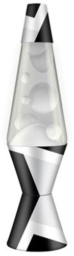 Lava Lamp Light 14.5'' Polygon Black & White / White-Clear / Black & White Base