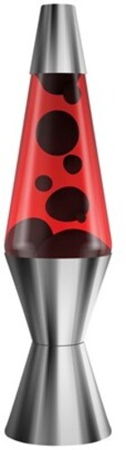 Lava Lamp Light Chrome Plated Black and Red 14.5"