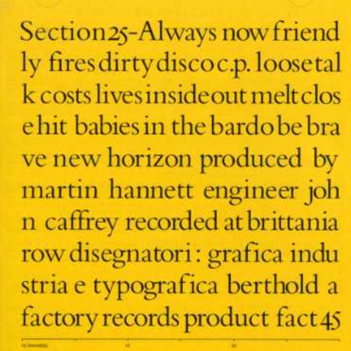 Section 25 - Always Now - Music CD