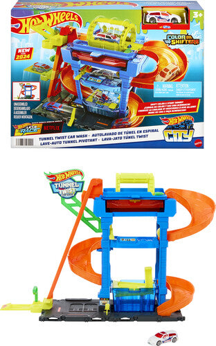 Hot Wheels - Hot Wheels City Tunnel Twist Car Wash & Color - Collectibles