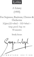 Lloyd,george - Litany For Soprano, Baritone, Chorus & Orchestra - Special Products