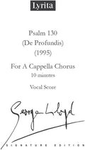 Lloyd,george - Psalm 130 (de Profundis For A Capella Chorus - Special Products